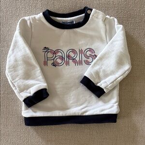 White and Navy Blue Kids Sweatshirt